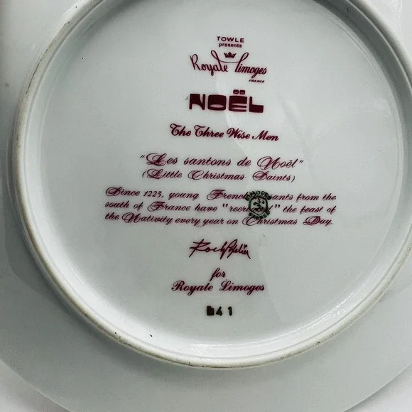1973 Royal Limoges France Noel The Three Wise Men Collectors Plate - Picture 3 of 3